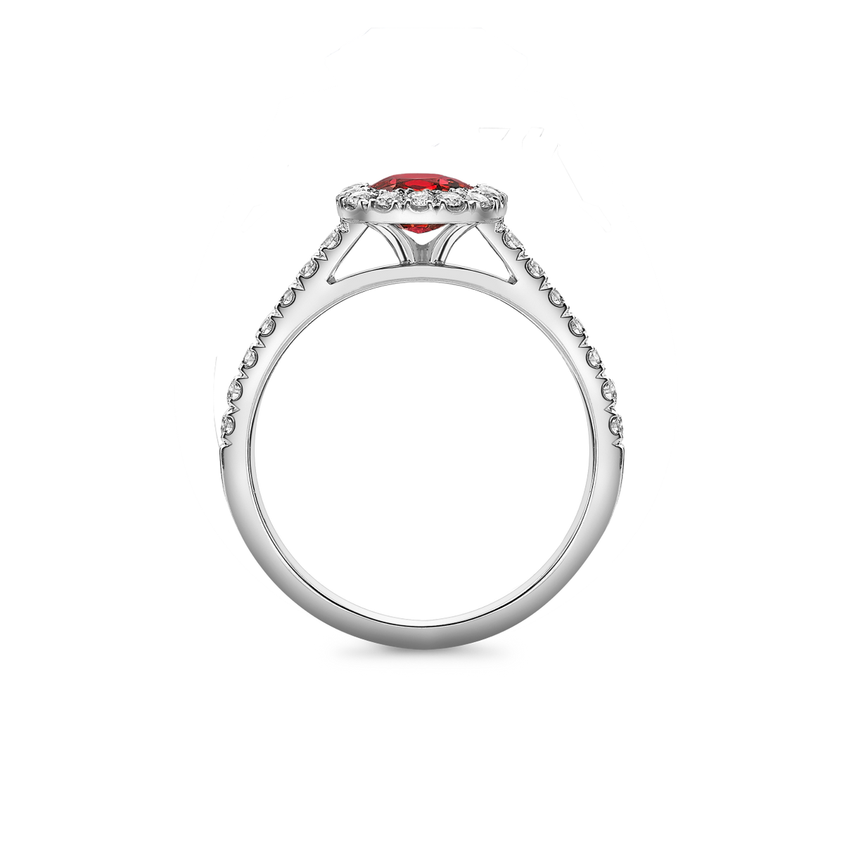 Spinel and diamond cluster ring