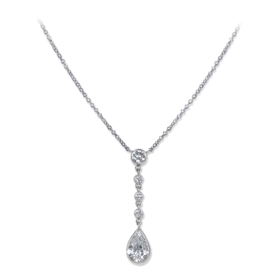 Drop shape diamond pendant