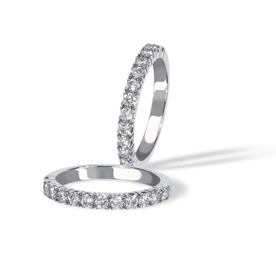 Small castle diamond half eternity ring