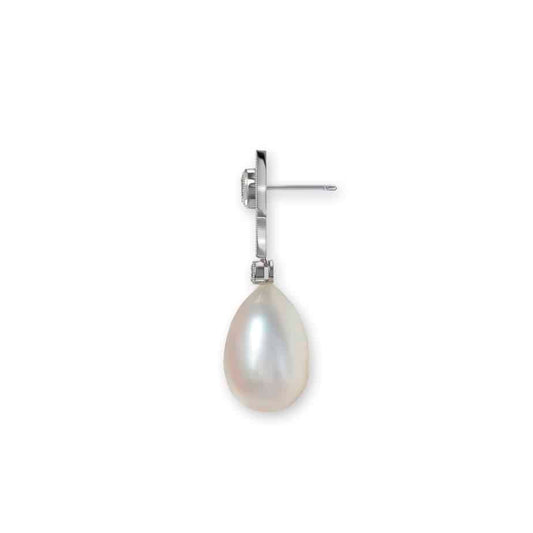 Everatti Pearl and diamond drop earrings