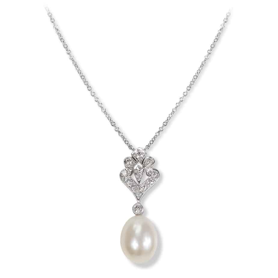 Bentley top pearl and diamond pendant