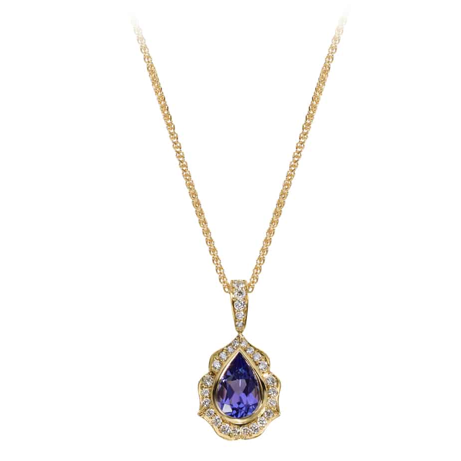 Tanzanite and diamond Ashley pendant