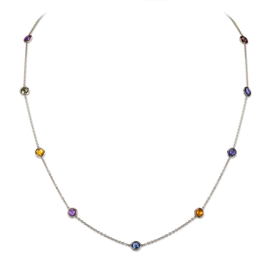 Spectacle set multicolour sapphire pendant