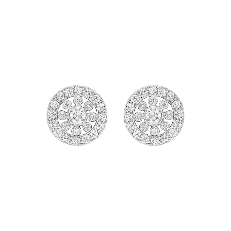 Diamond Earrings with Detachable Set Surround