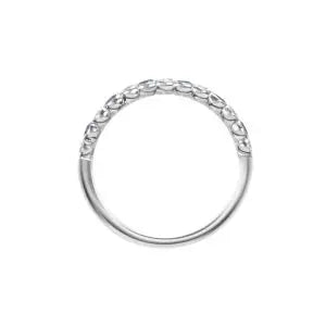 Sapphire and diamond cup half eternity ring