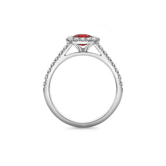 Spinel and diamond cluster ring