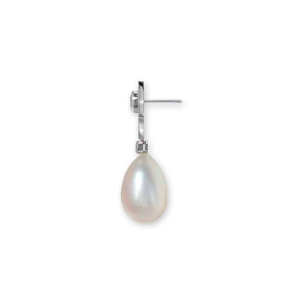 Everatti Pearl and diamond drop earrings