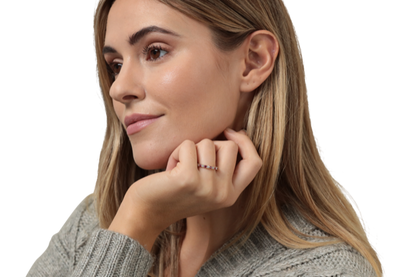 Ruby and diamond small castle eternity ring