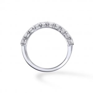 Assher cut diamond half eternity ring