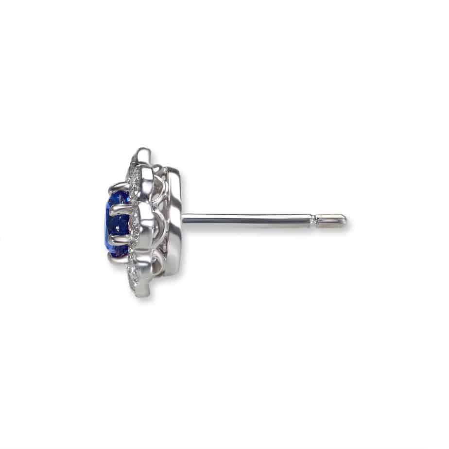 Classic sapphire and diamond cluster earrings