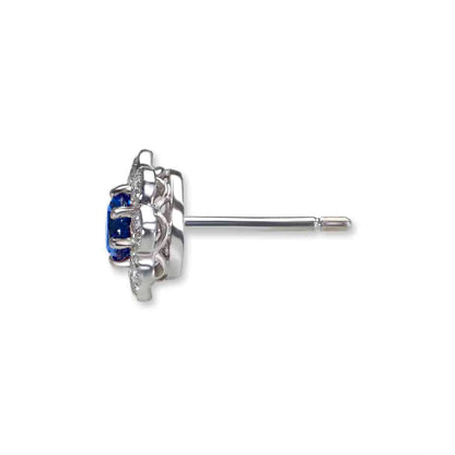 Classic sapphire and diamond cluster earrings