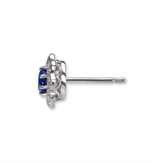 Classic sapphire and diamond cluster earrings