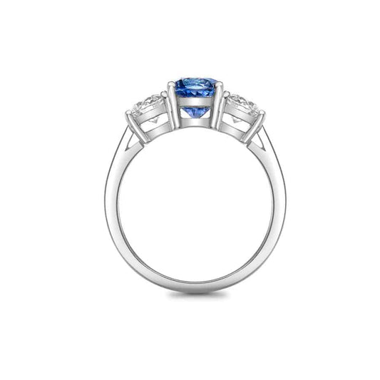 Sapphire and Diamond 3 Stone Ring