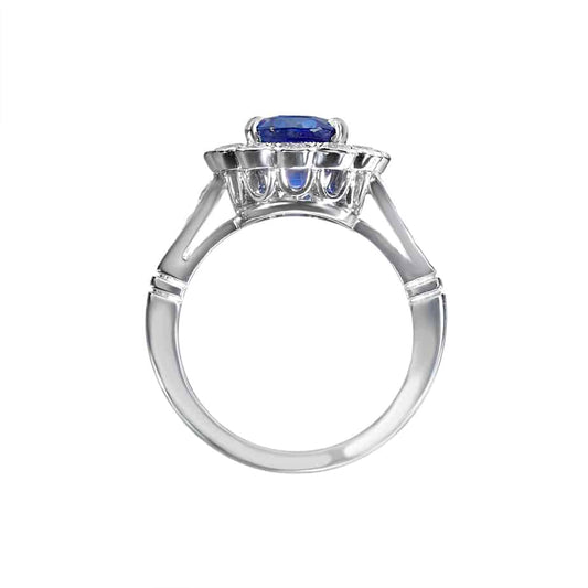 Oval sapphire & diamond cluster ring