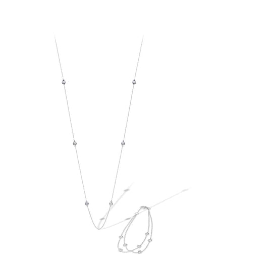 Spectacle set diamond necklace and bracelet