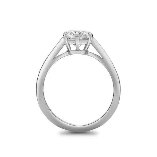 Round brilliant cut diamond single stone ring