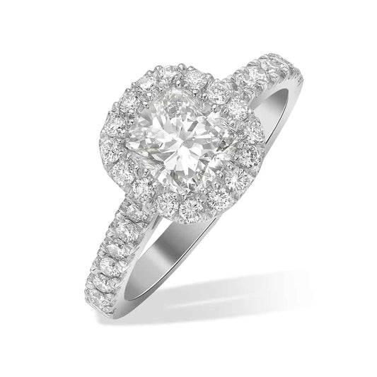 Cushion Cut Diamond Cluster Ring
