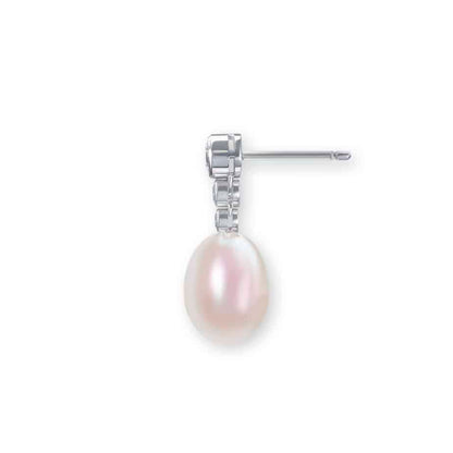 Pearl and diamond drop earrings
