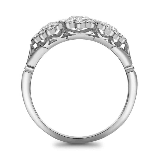 Small round brilliant cut diamond triple cluster