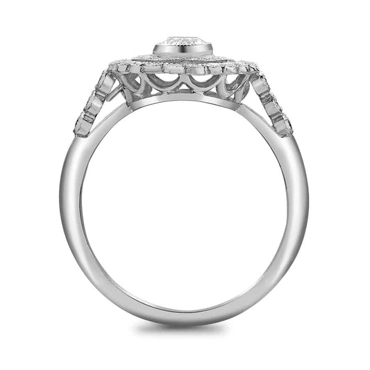 Oval diamond 2 row cluster ring