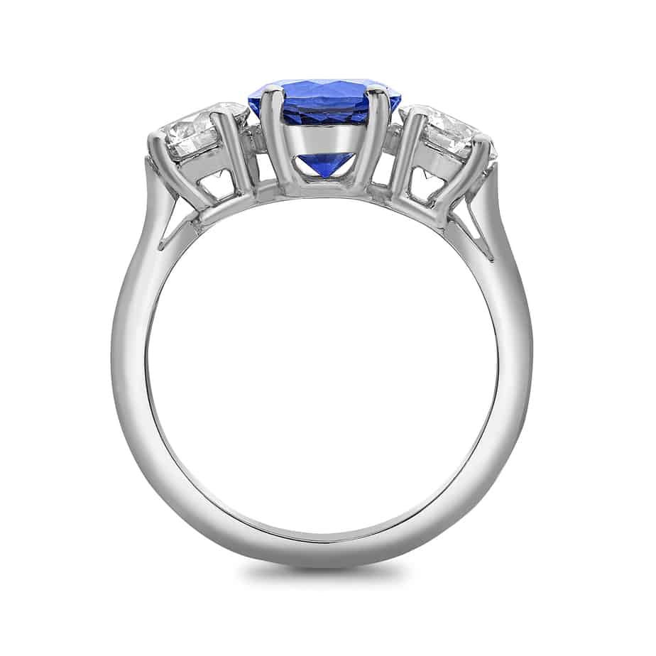 Sapphire and diamond 3 stone ring