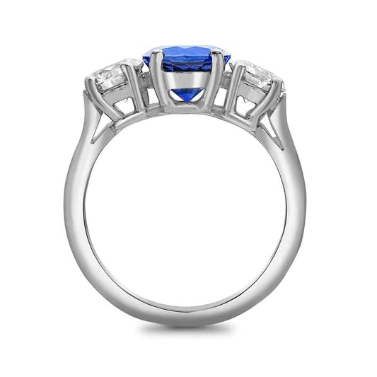 Sapphire and diamond 3 stone ring