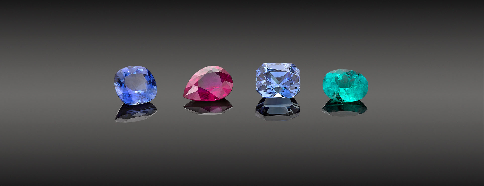 Selection of coloured gemstones