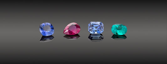 Selection of coloured gemstones
